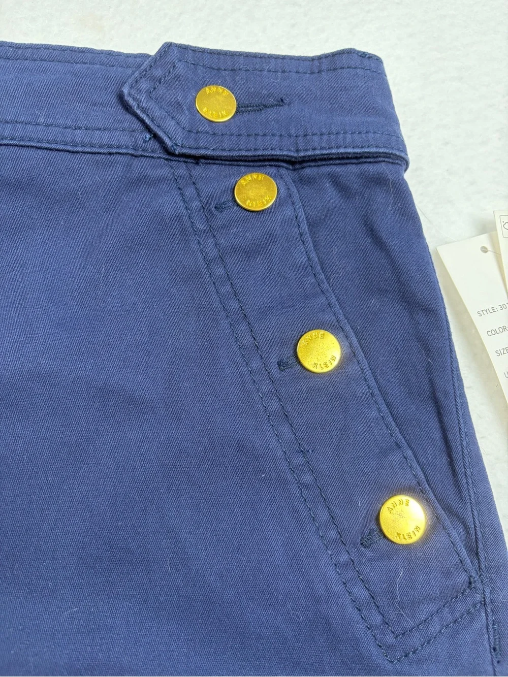 Anne Klein Navy sailor‎ Shorts with Gold Button Details